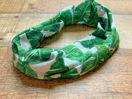 No Brand Green White Palm Print Headwrap Online Hot Sale