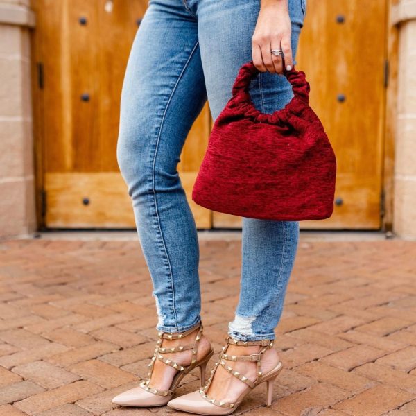 Sole Society Maroon Scrunched Handle Handbag (In Like New Condition!) Online Sale