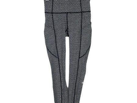 Lululemon Black and White Print with Black Piping and Side Pockets Cropped Leggings- Size 4 (Inseam 24.75 ) For Cheap