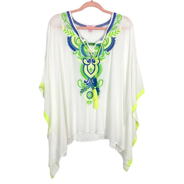 Lilly Pulitzer White Sheer Neon Cover Up Top NWT- Size S M Online