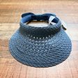 Time and True Blue Straw Visor Hat NWT Hot on Sale