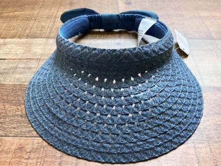 Time and True Blue Straw Visor Hat NWT Hot on Sale