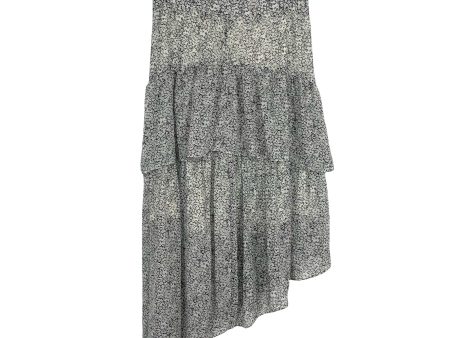 Vestique Grey Floral Print Asymmetrical Hem Skirt- Size M Supply