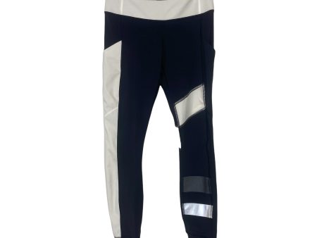 Lululemon Black White Grey and Silver Striped Jogger Leggings- Size 4 (Inseam 27 ) Sale