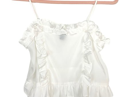 Forever 21 White Ruffle Spaghetti Strap Top- Size S (see notes) on Sale