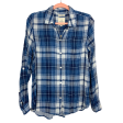 American Eagle Blue White Boyfriend Fit Flannel Top NWT- Size S Fashion