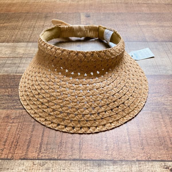 Time and True Tan Straw Visor Hat NWT Online Sale