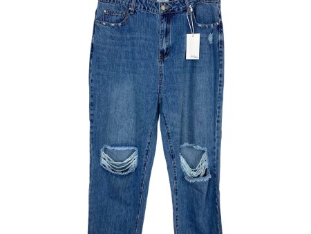 Ashlee by Amaryllis Distressed Raw Hem Boyfriend Jeans NWT- Size 14 (Inseam 25.5”) Supply