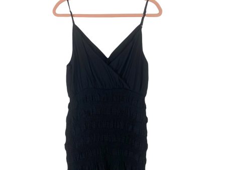 Vestique Black Front Snap V-Neck Dress- Size M For Cheap