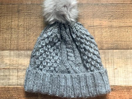 No Brand Grey Pom Pom Beanie For Cheap