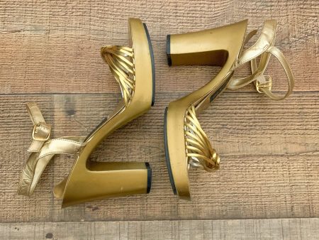 Dolcis Gold Guthrie Open Toe Heels- Size 7 (See Notes) For Sale