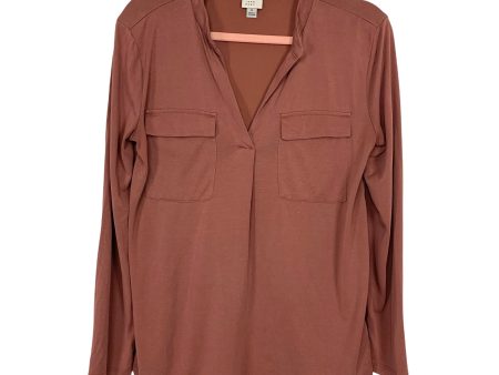 A New Day Mauve Front Pocket Shirt- Size S Hot on Sale