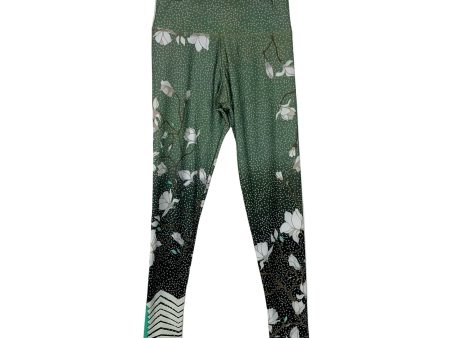 Onzie Green and White Polka Dot Floral Leggings- Size XS (We have matching sports bra, Inseam 24”) For Cheap