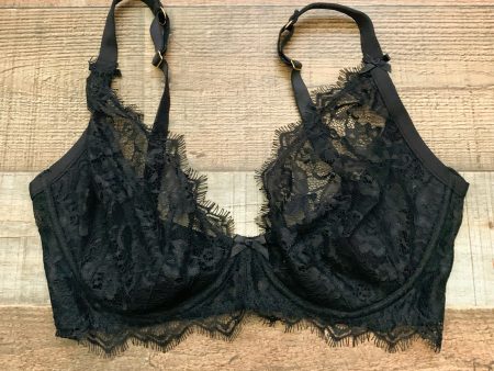 Figleaves Black Lace Underwired Balcony Bra- Size UK 34FF For Sale