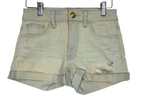 American Eagle Outfitters Super Stretch Light Wash High Rise Shortie Shorts- Size 0 For Discount