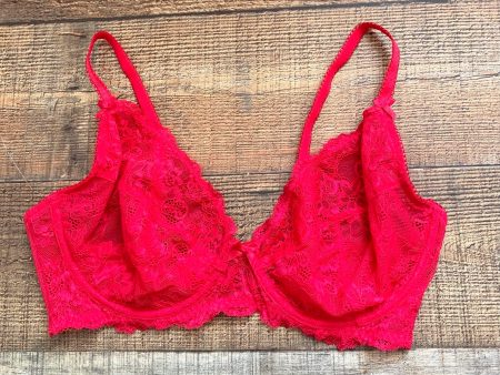 Fig Leaves Red Lace Bra- Size 38DD Supply