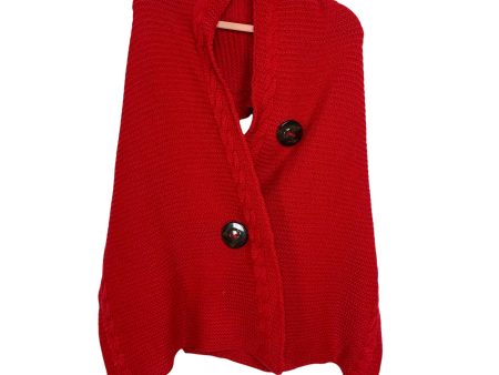 No Brand Red Button Cable Knit Shawl Scarf Online Sale