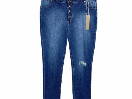 Amaryllis High Waisted Distressed Button Fly Jeans NWT- Size 14 (Inseam 26.5 ) Discount