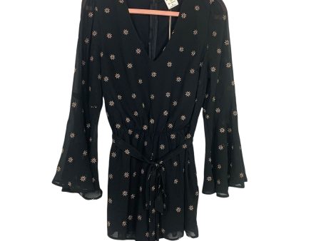 By Together Black Gold Flower Romper NWT- Size L For Cheap