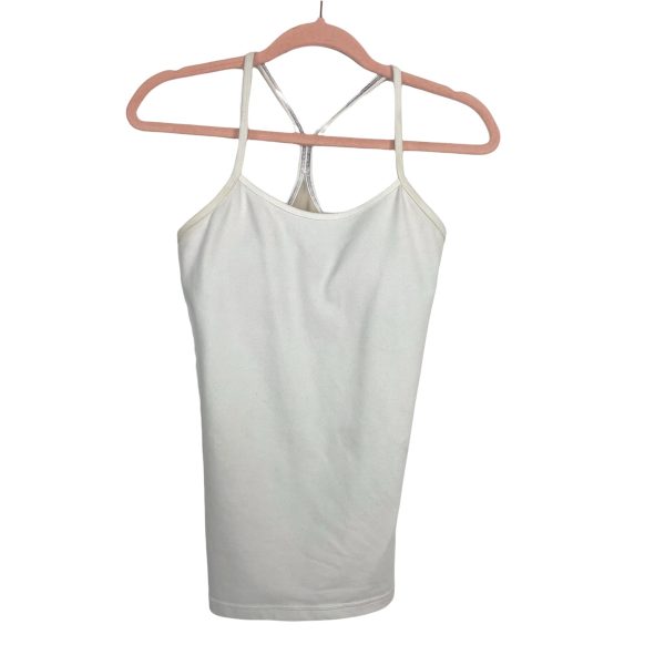 Lululemon White Built In Bra Workout Tank- Size 6 (see notes) Online