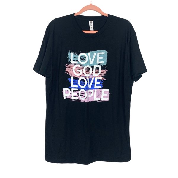 Tultex Black Love God Love People Tee- Size L Discount