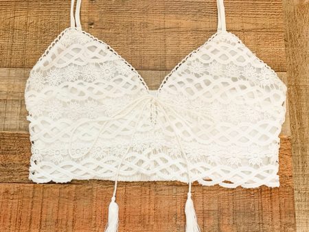 Amaryllis White Crochet Lace Crop Top- Size XL (sold out online) Online Hot Sale