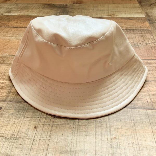 J.ING Cream Vegan Leather Bucket Hat NWT Online Sale