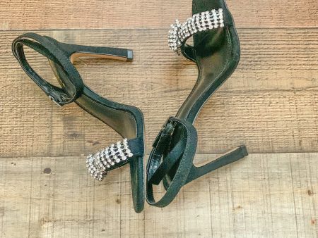 Express Black Rhinestone Open Toe Heel- Size 7 For Sale