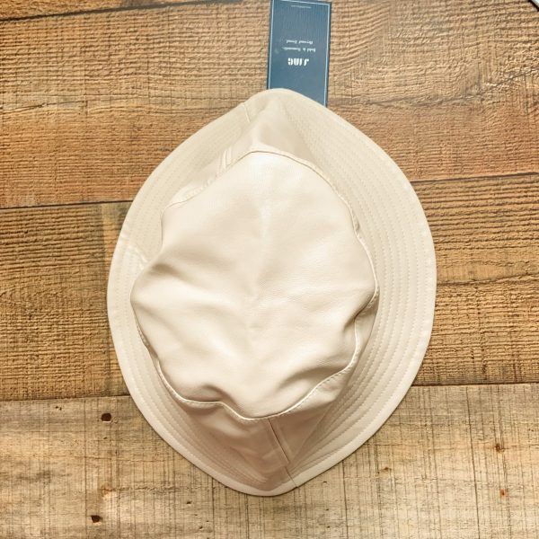 J.ING Cream Vegan Leather Bucket Hat NWT Online Sale