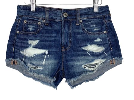 American Eagle Outfitters Tomgirl Shortie Dark Wash Denim Shorts- Size 00 Fashion