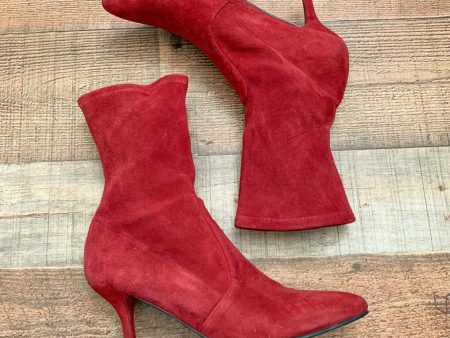 Stuart Weitzman Burgundy Suede Like Boots- Size 8.5 (See Notes) Online