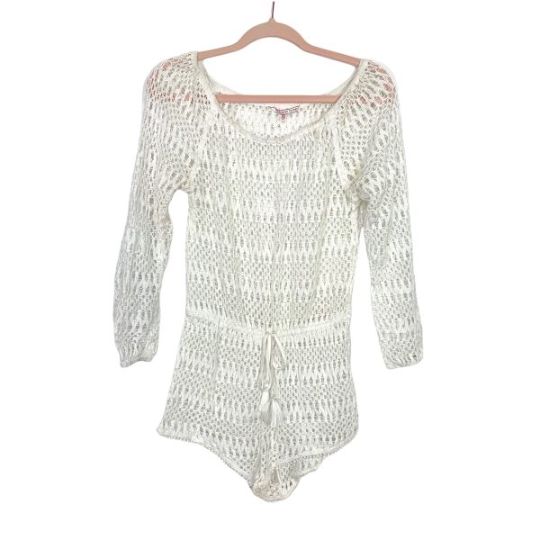 Victoria’s Secret White Open Knit Romper- Size S (See Notes) For Sale