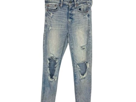 American Eagle Ne(x)t Level Stretch Light Wash Distressed Denim Jeans- Size 4 Short (Inseam 23  - See Notes) on Sale