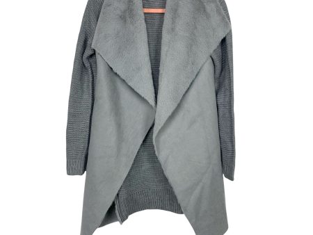 Twelfth Love Grey Faux Fur Suede Like Cardigan- Size S on Sale