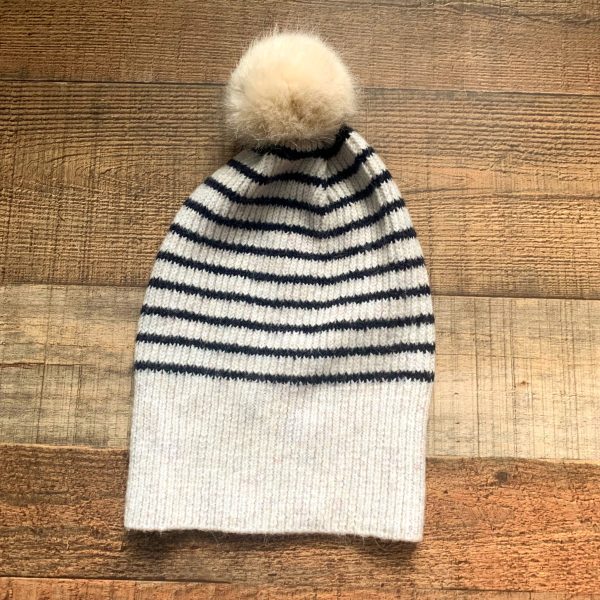 LOFT Striped Pom Pom Beanie Hot on Sale