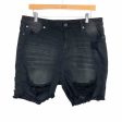 American Bazi Black Distressed Raw Hem Jean Shorts- Size 1X Sale