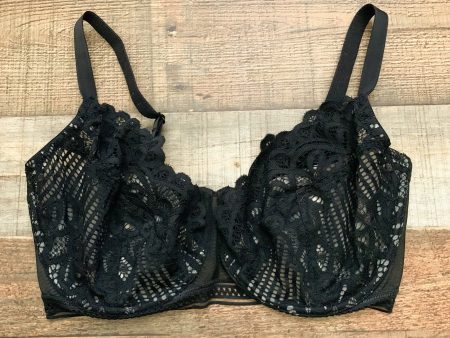 Figleaves Black Nude Lace Underwired Balcony Bra- Size UK 34FF For Cheap