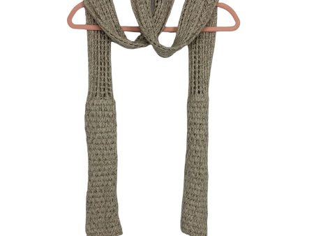 Lucky Brand Cream Metallic Bronze Wool Blend Open Knit Scarf NWT (We Have Matching Hat) Online Sale