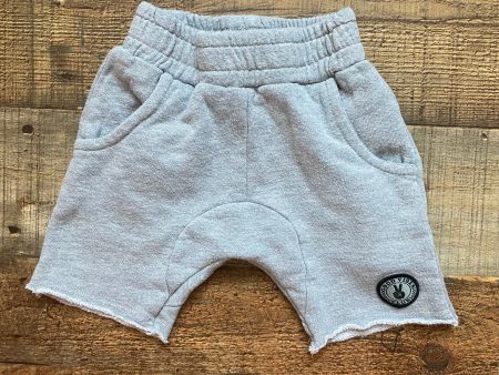 Tiny Whales Grey Good Vibes Club Patch Sweat Shorts- Size 18-24M Online Sale